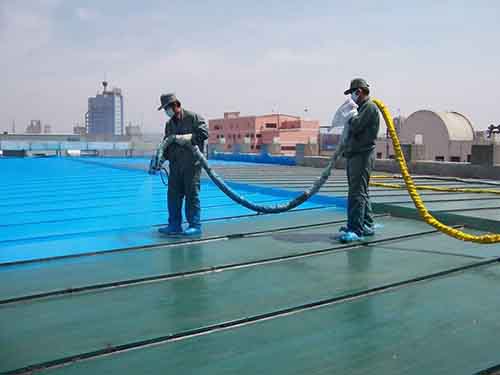 彩钢屋顶双组份聚脲防水材料施工案例